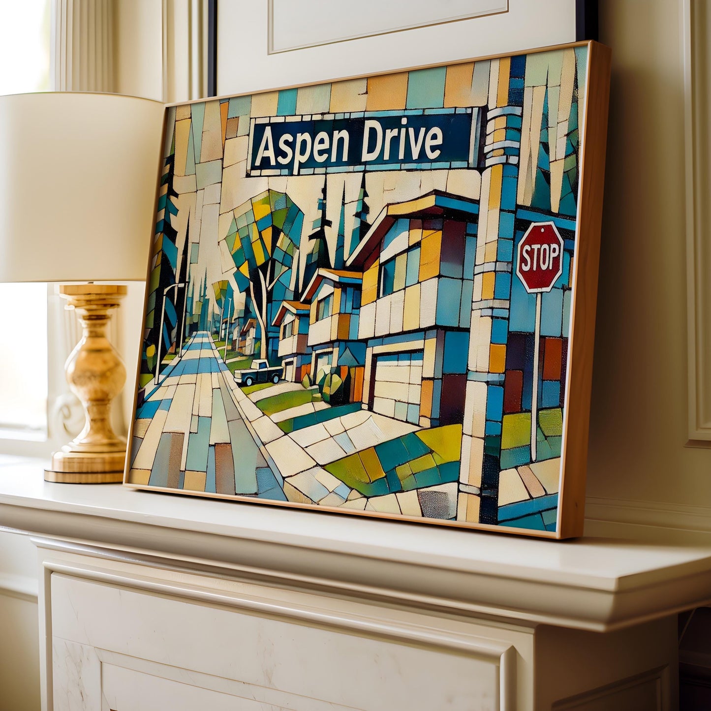 Aspen Drive Wall Art Print - Edmonton Alberta Travel Poster, Aspen Decor, Housewarming Gift, Canadian Landscape Art