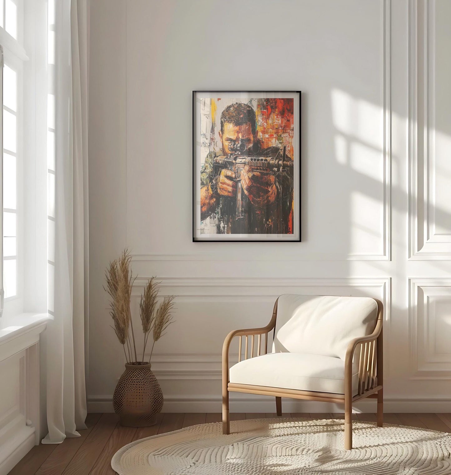 American War Art | Abstract USA Patriotic Wall Art | United States Independence Poster for Home Decor