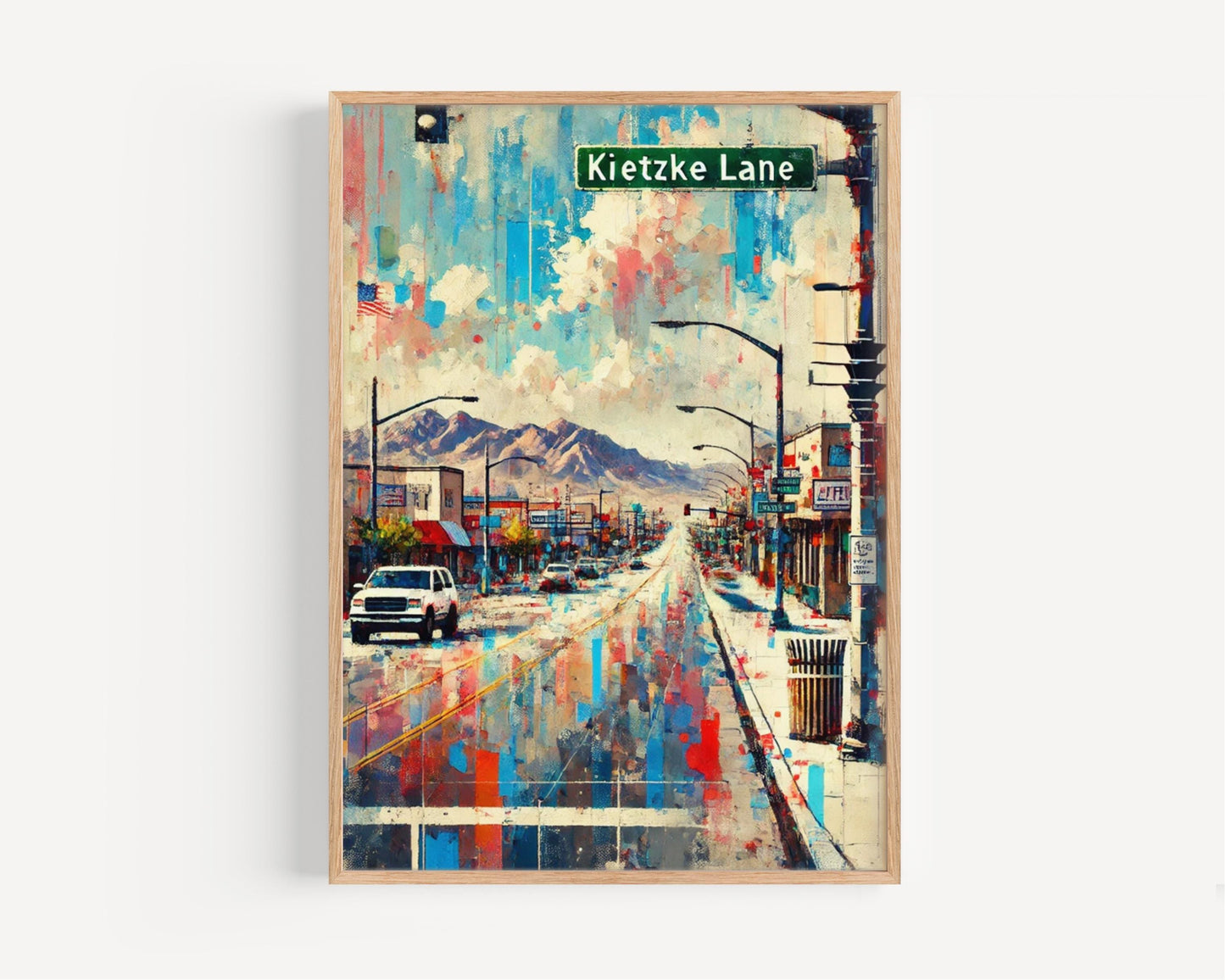 Reno Kietzke Ln Wall Art – Nevada Travel Print, Housewarming Gift, Modern Reno Poster, Unique Local Artwork
