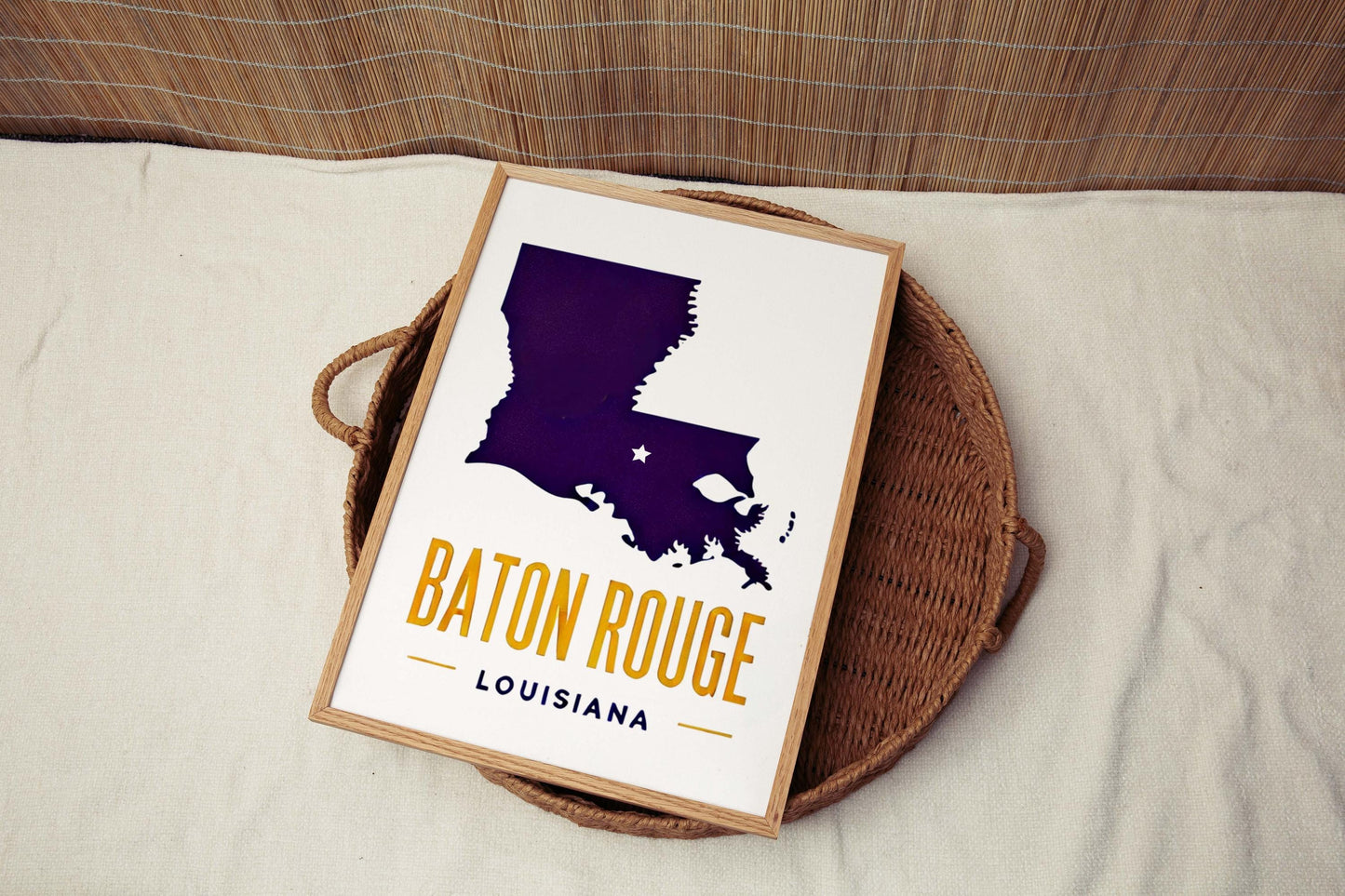 Baton Rouge Print | Louisiana Wall Art for Home Decor, Travel Gift & College Room, Housewarming Present