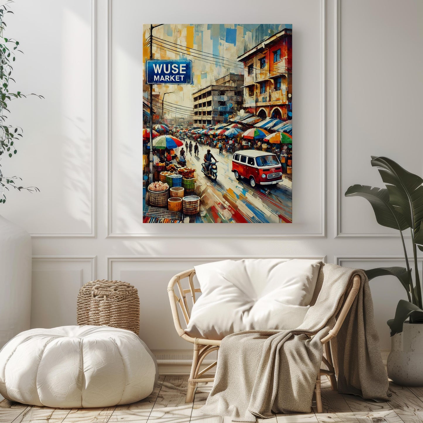 Wuse Market Street Wall Art, Abuja Travel Print, Nigeria Gift, Wuse Market Street Poster, Housewarming & Home Decor Nigeria Art