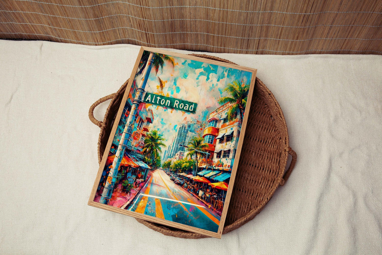 Alton Road Print Miami Beach Wall Art, Florida Travel Poster, Coastal Home Decor, Housewarming Gift, Beach Vacation Artwork