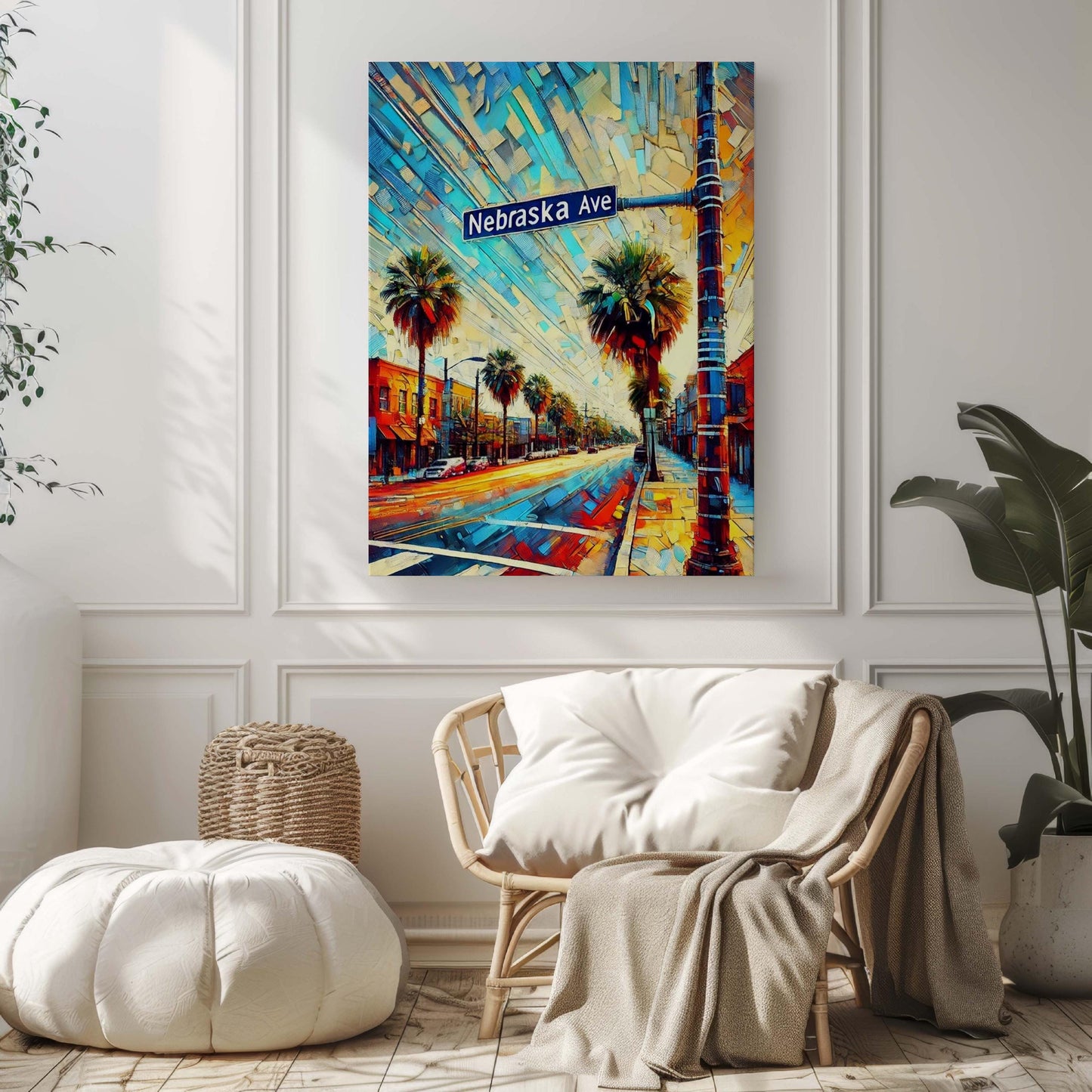 Nebraska Ave Print Tampa Wall Art Florida Travel Poster Housewarming Gift FL Art Decor