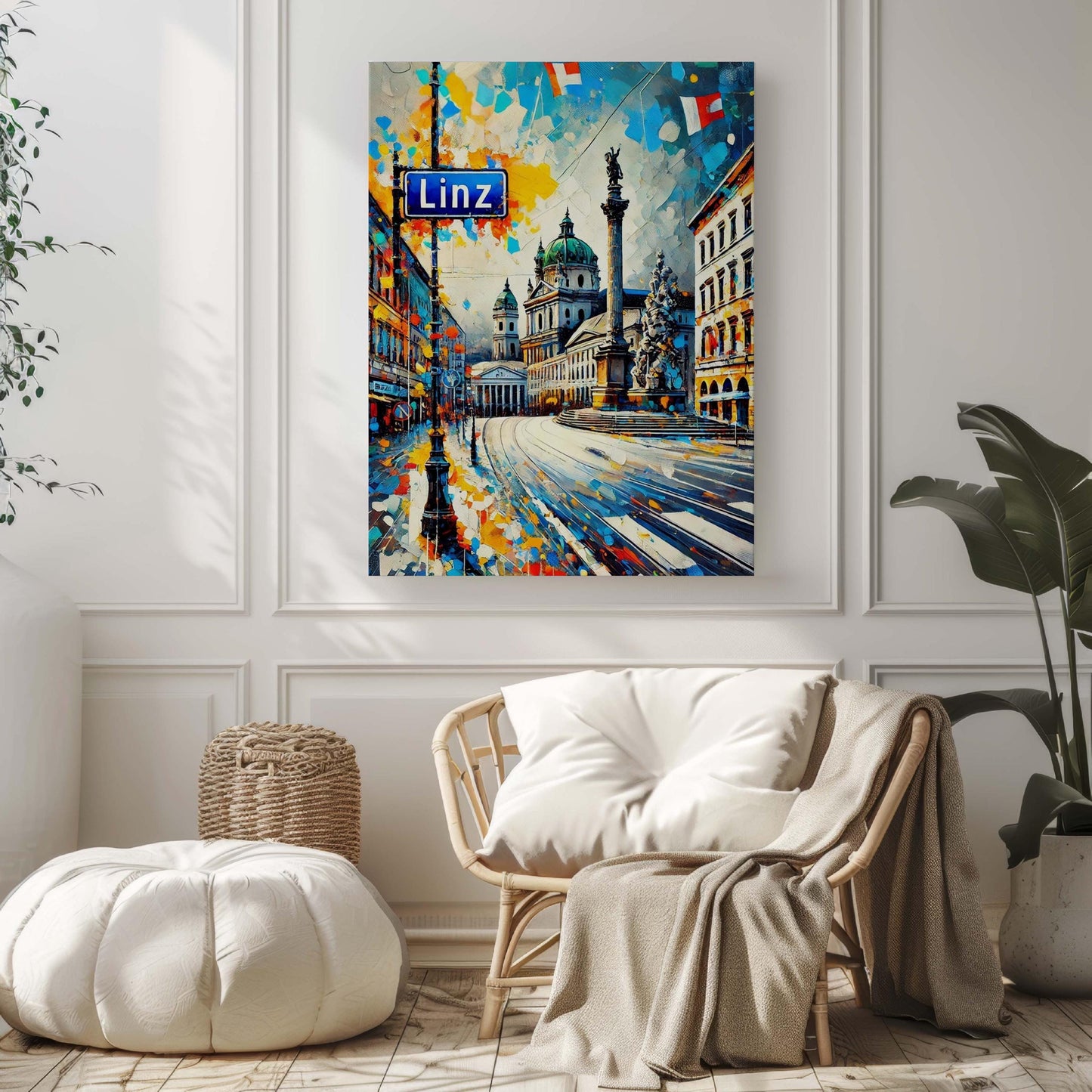 Linz Art Travel Print - Austria Wall Art, European City Poster, Housewarming Gift, Linz Home Decor, Austria Artwork