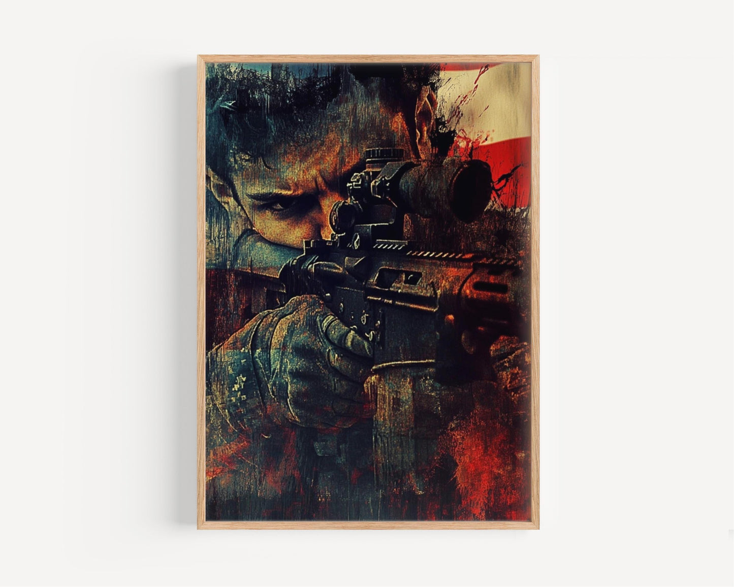 American Sniper Art Print | Abstract USA Patriotic Wall Art | United States Independence Home Decor Poster