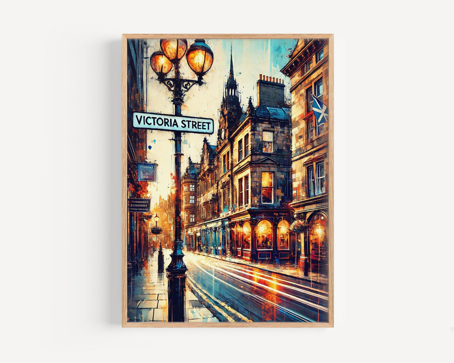Victoria St Wall Art Print - Edinburgh Travel Poster, Scotland Gift, Housewarming Decor, Victoria Street Art, Scottish Travel Print