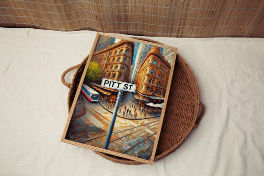 Sydney Pitt Street Wall Art Print, Travel Poster, Australia Home Decor, Sydney Gift & Housewarming Idea, Modern Aussie Cityscape Artwork