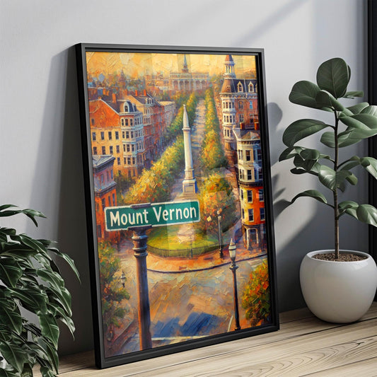 Baltimore Mount Vernon Wall Art Print, Maryland Travel Poster, Housewarming Gift, Baltimore City Decor, Travel Print, Baltimore Gift Idea