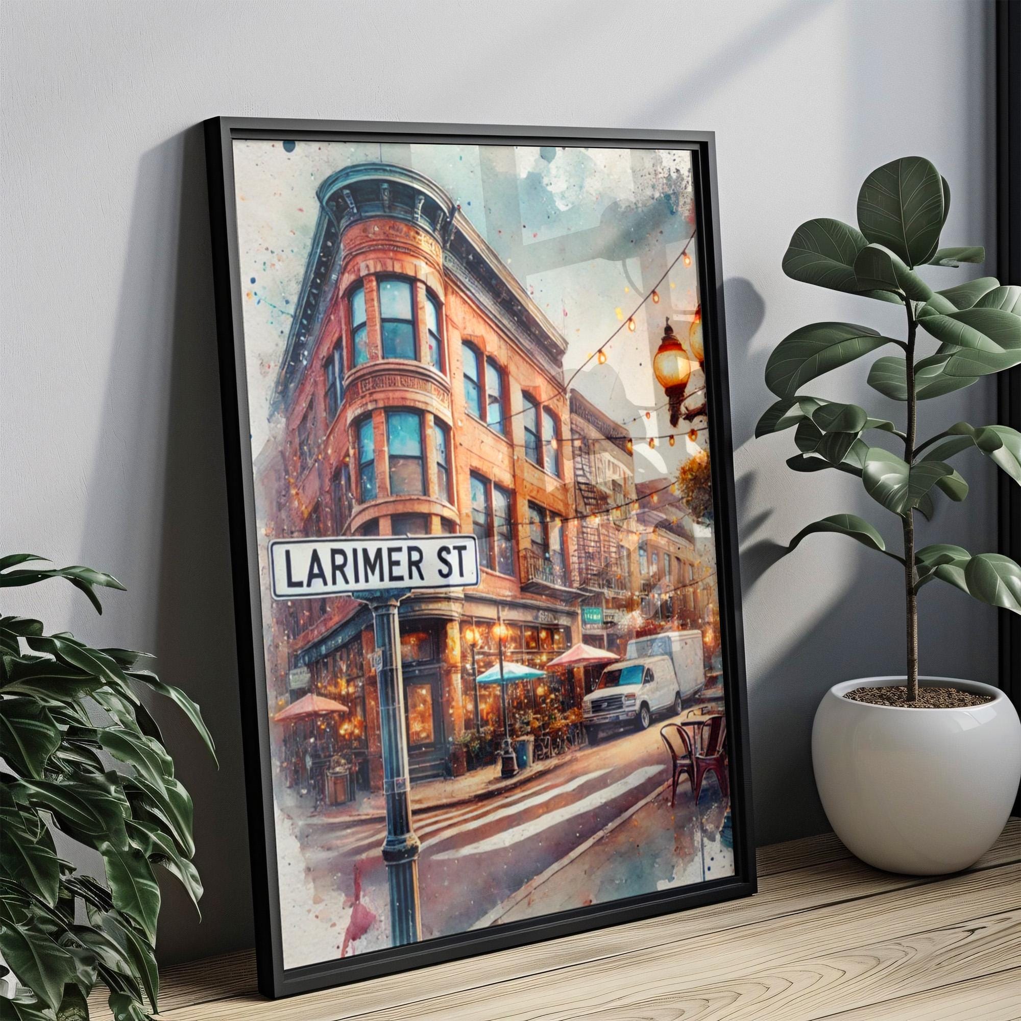 Larimer Street Denver Art Print, Colorado Travel Poster