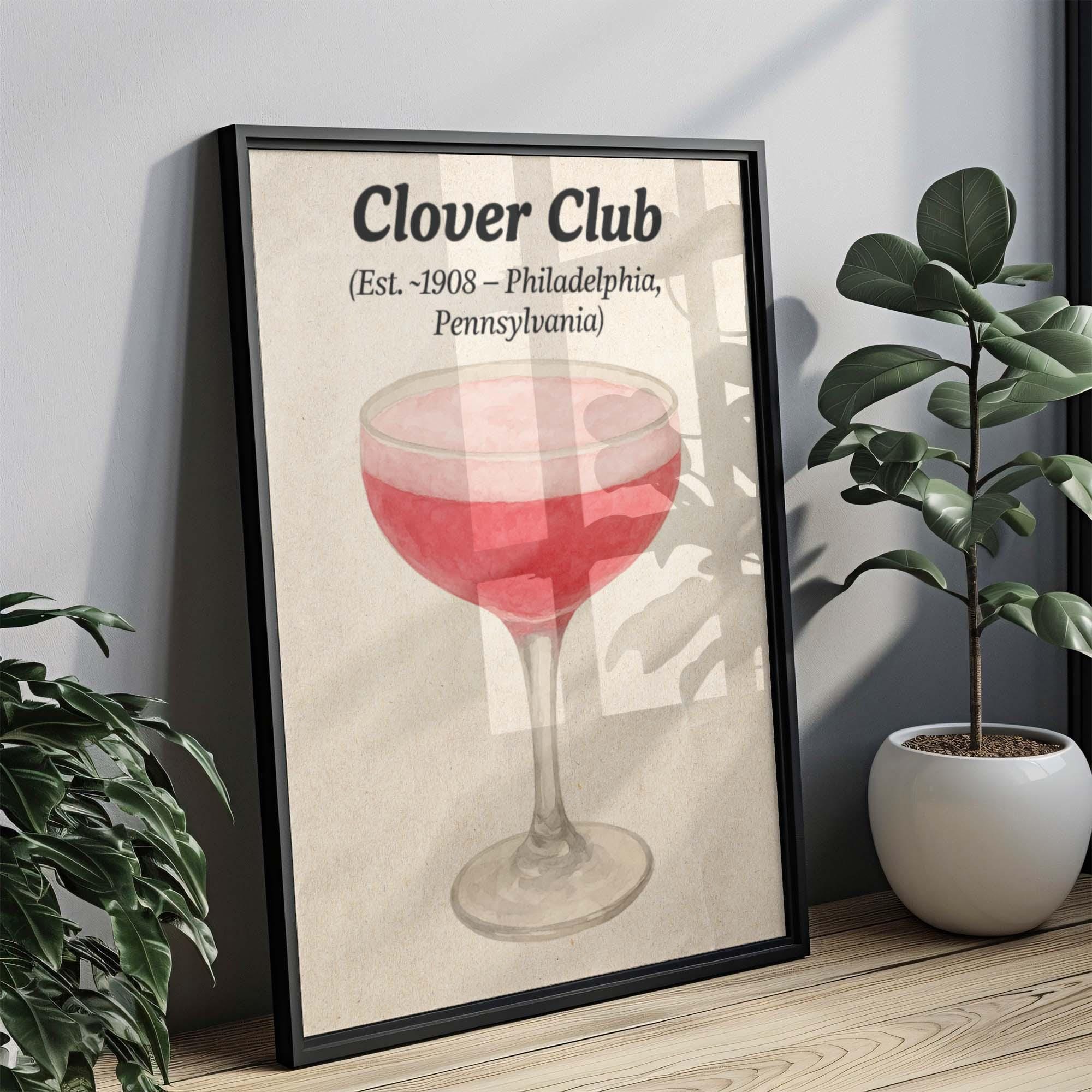 Clover Club Cocktail Poster