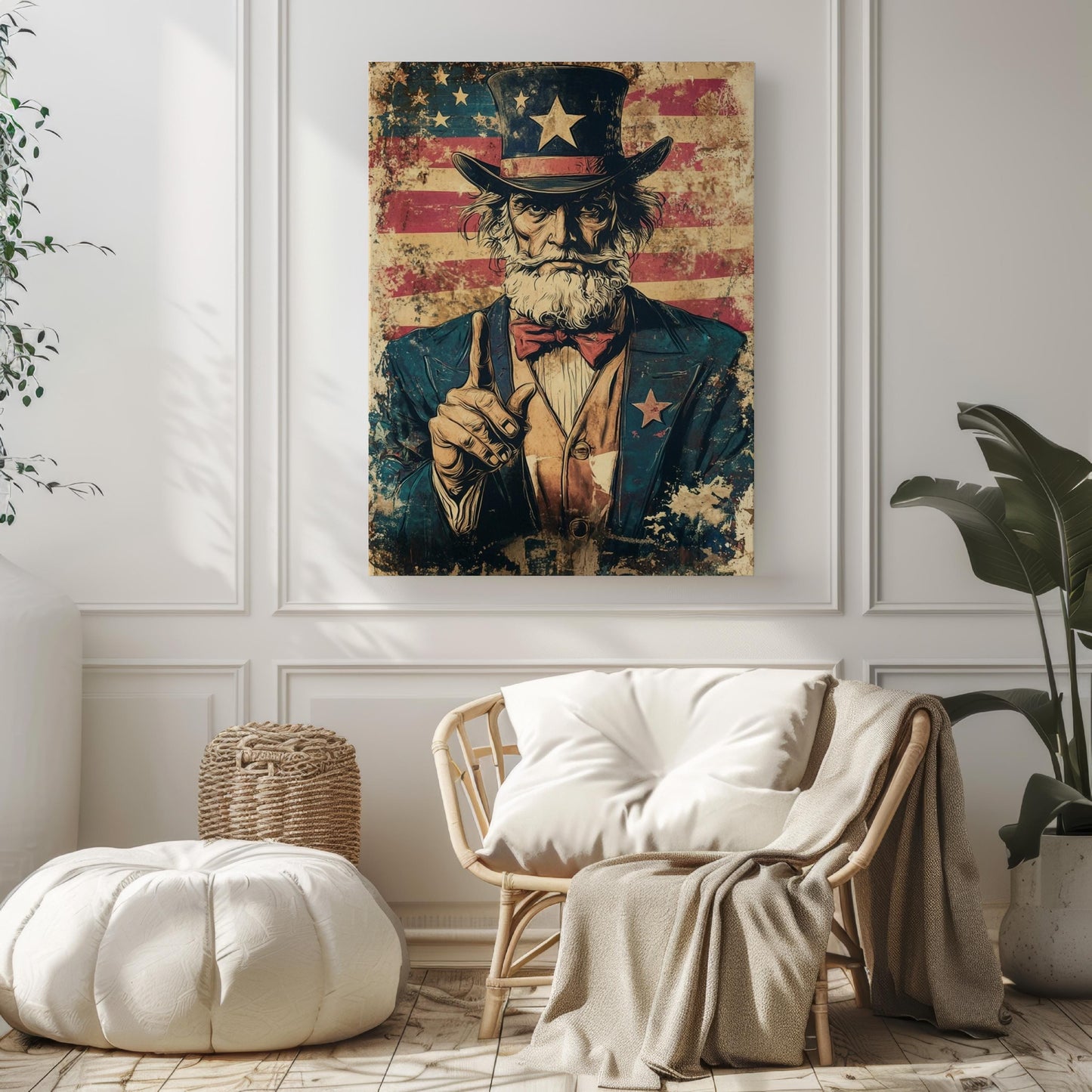 War Art Abstract USA Wall Art Patriotic American Independence Poster United States Home Decor