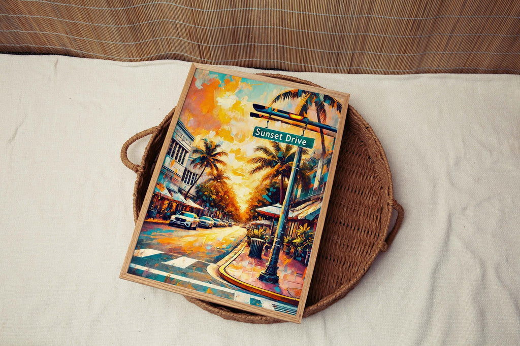 Sunset Drive Print - South Miami, Florida, USA