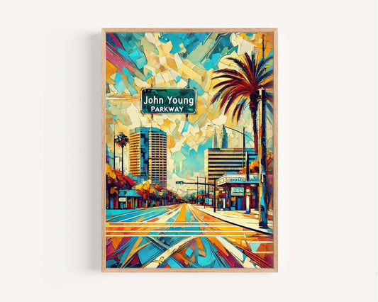 John Young Parkway Wall Art - Orlando Florida Travel Print, Scenic Road Poster, Housewarming & Florida Gift