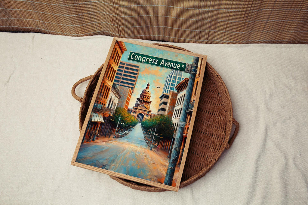 Congress Ave Poster - Austin, Texas, USA