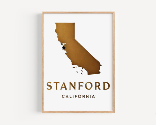Stanford Wall Art Print – California Travel Decor, College Gift, Housewarming & Cali Souvenir Home Decoration