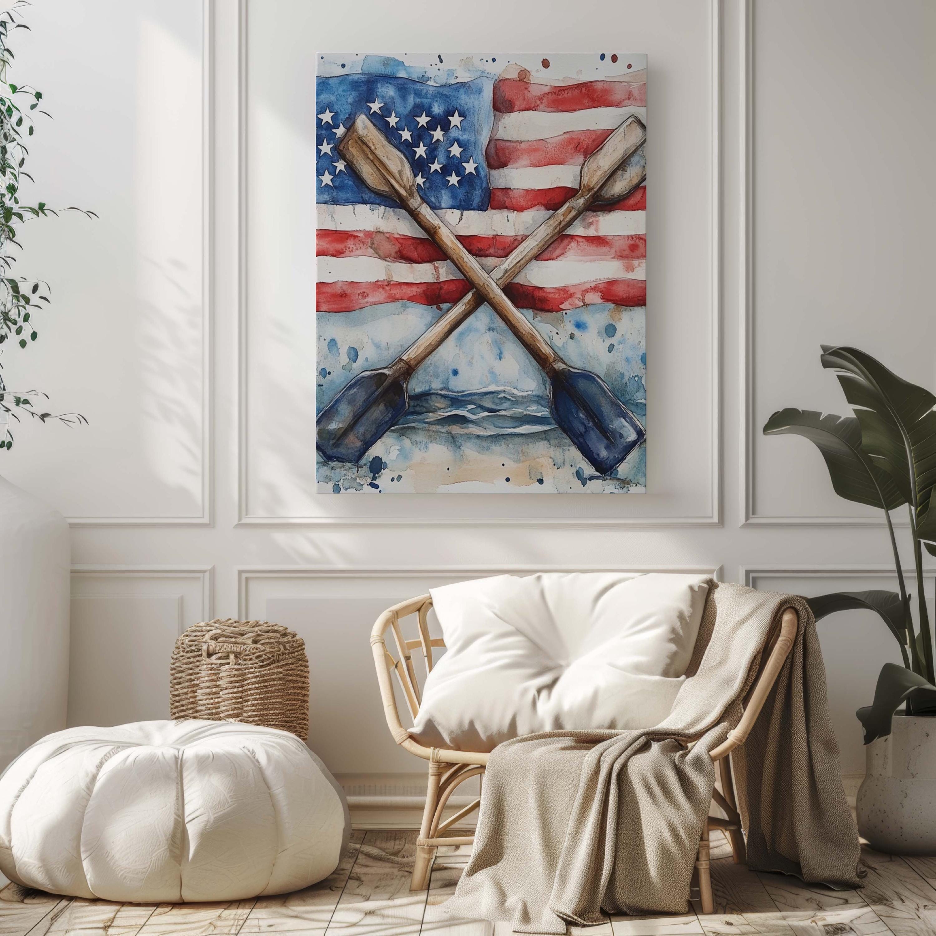 Boat With Oars Poster Patriotic - USA