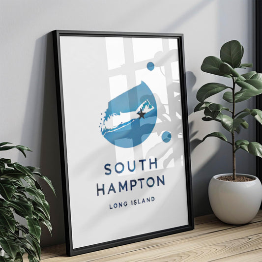 Long Island South Hampton Wall Art Print - Travel Decor, College Gift & Housewarming Long Island Artwork