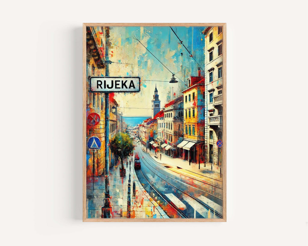 Rijeka Art Print - Croatian City Wall Art, Travel Poster, European Home Decor, Housewarming Gift, Croatia Travel Print, Coastal City Artwork
