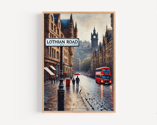Edinburgh Lothian Rd Wall Art Print – Travel Poster & United Kingdom Gift, Edinburgh Home Decor, Housewarming Present