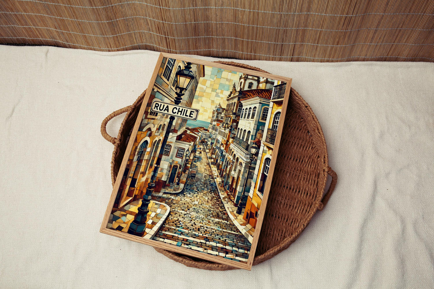 Rua Chile Art Print: Salvador Brazil Travel Poster, Coastal Home Decor