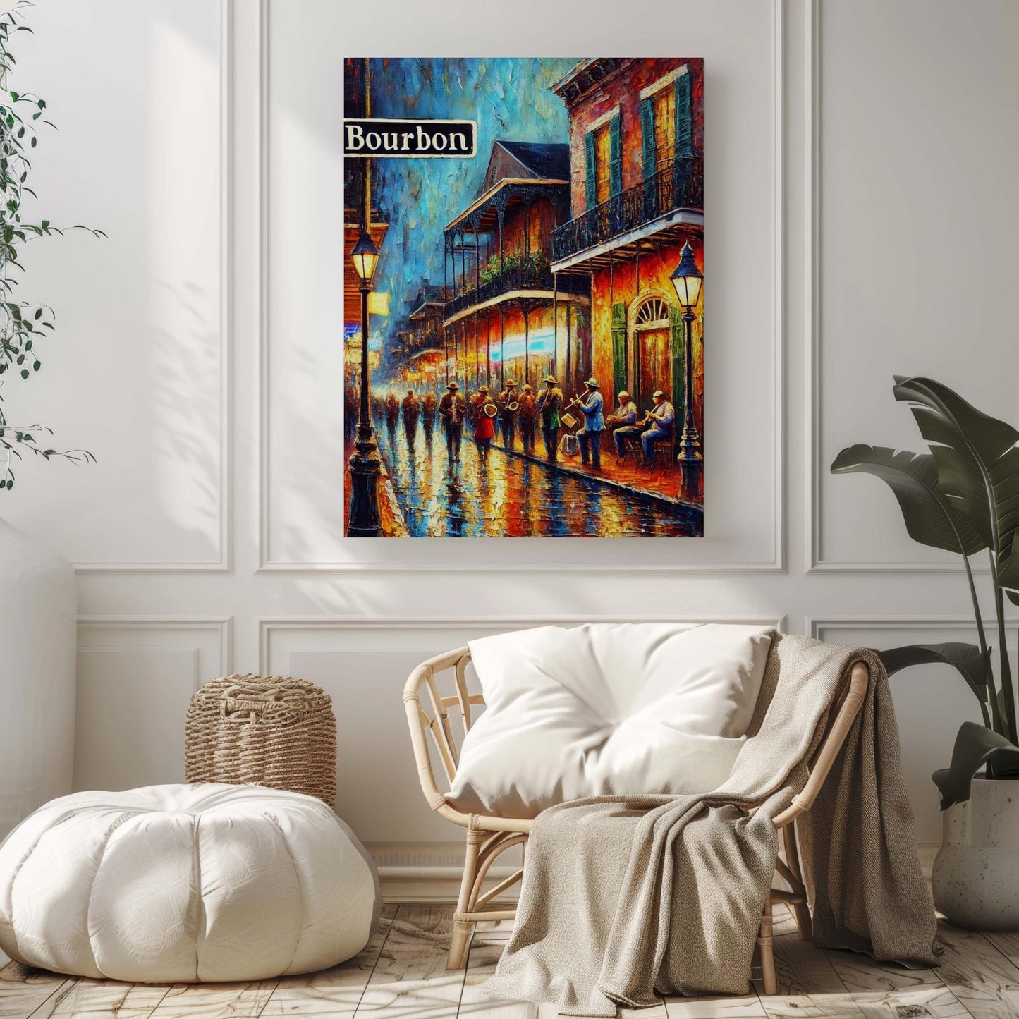 Bourbon St Print Wall Art - New Orleans Travel Poster, Louisiana Decor, Bourbon Street Gift, Housewarming & NOLA Souvenir