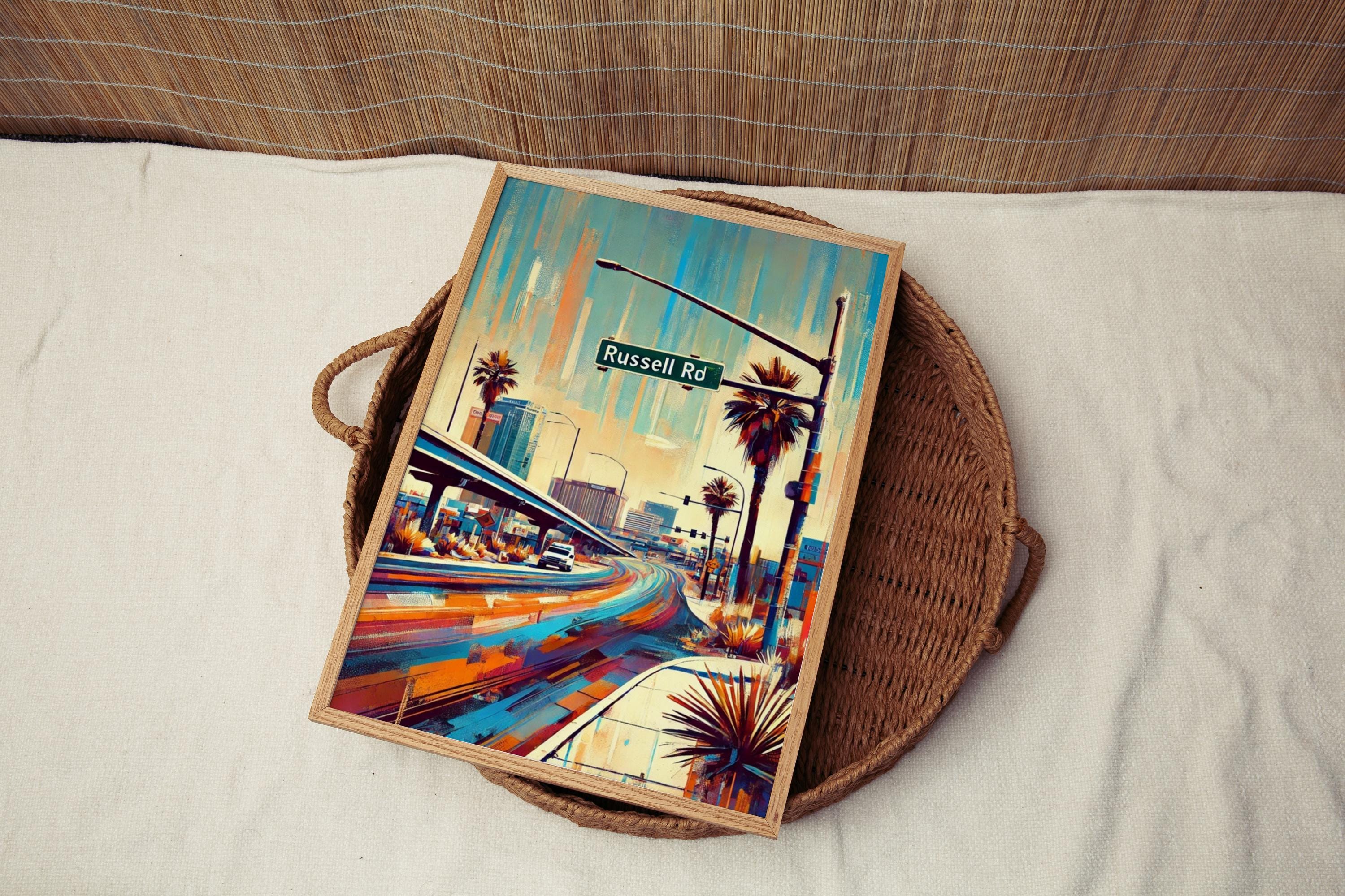Russell Rd Vintage Print - Las Vegas, Nevada, USA