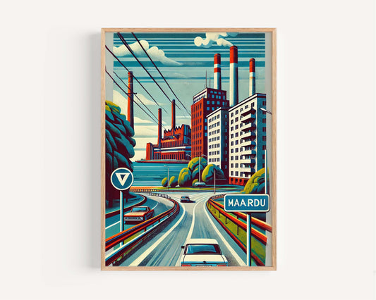 Maardu Art Wall Print – Estonia City Travel Poster, European Artwork, Housewarming Gift, Maardu Wall Decor, Estonian Travel Print