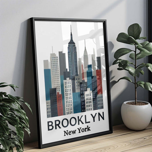 New York Art Brooklyn Wall Art Print - NYC Travel Home Decor, College Room & Housewarming Gift