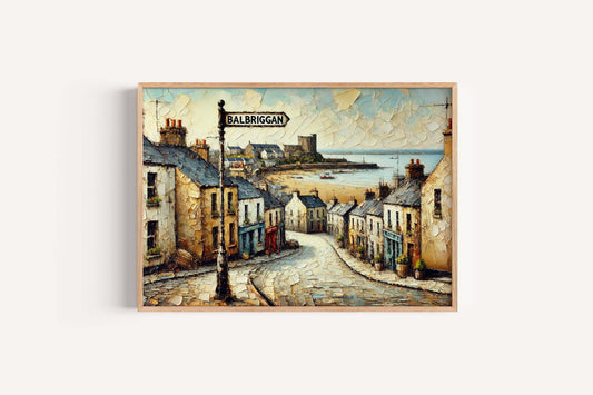 Balbriggan Art Print - Ireland Travel Poster, Balbriggan Wall Art, City Gift, Housewarming Decor, Irish Coastal Artwork, Travel Map Poster