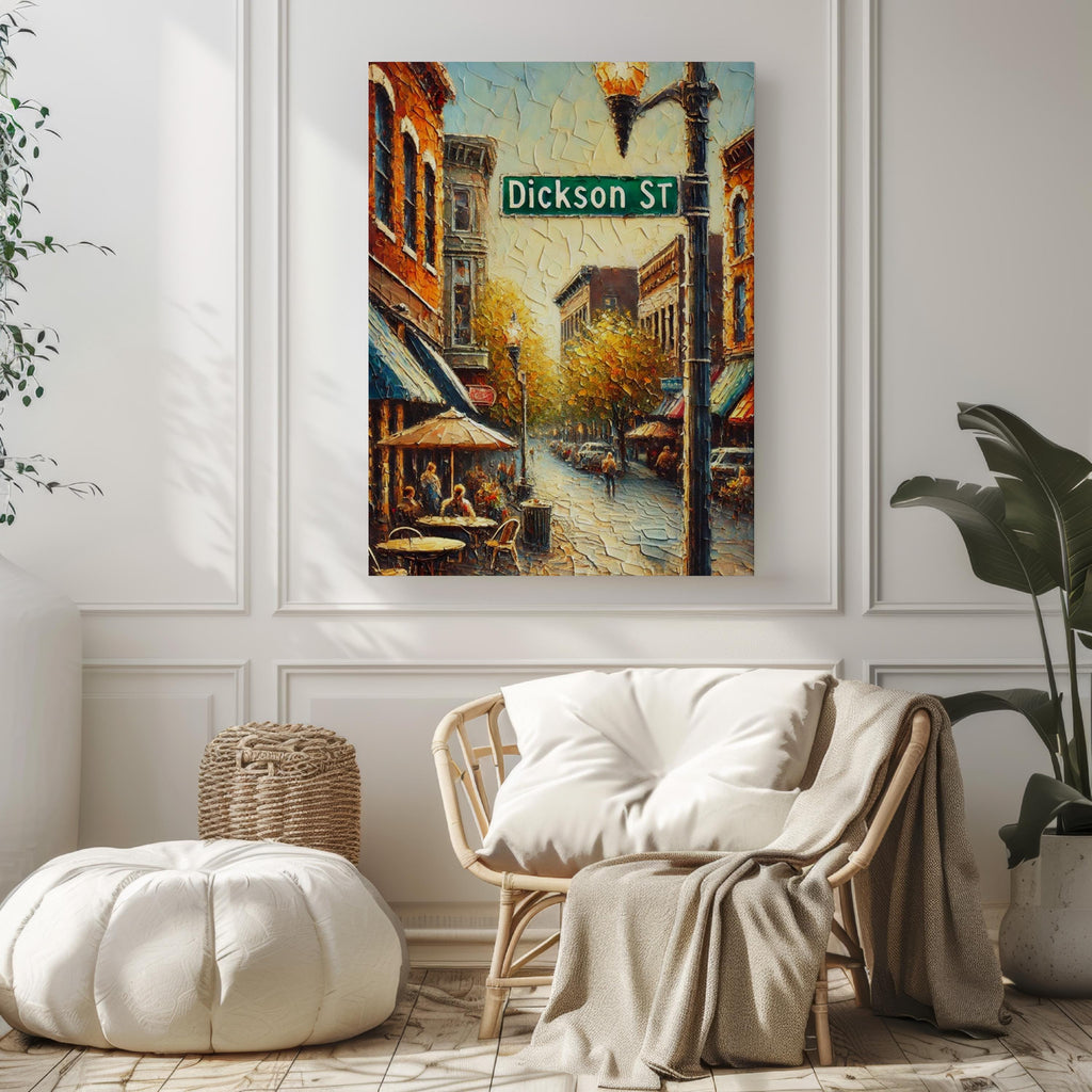 Dickson Street Art Print, Fayetteville Arkansas Travel Poster