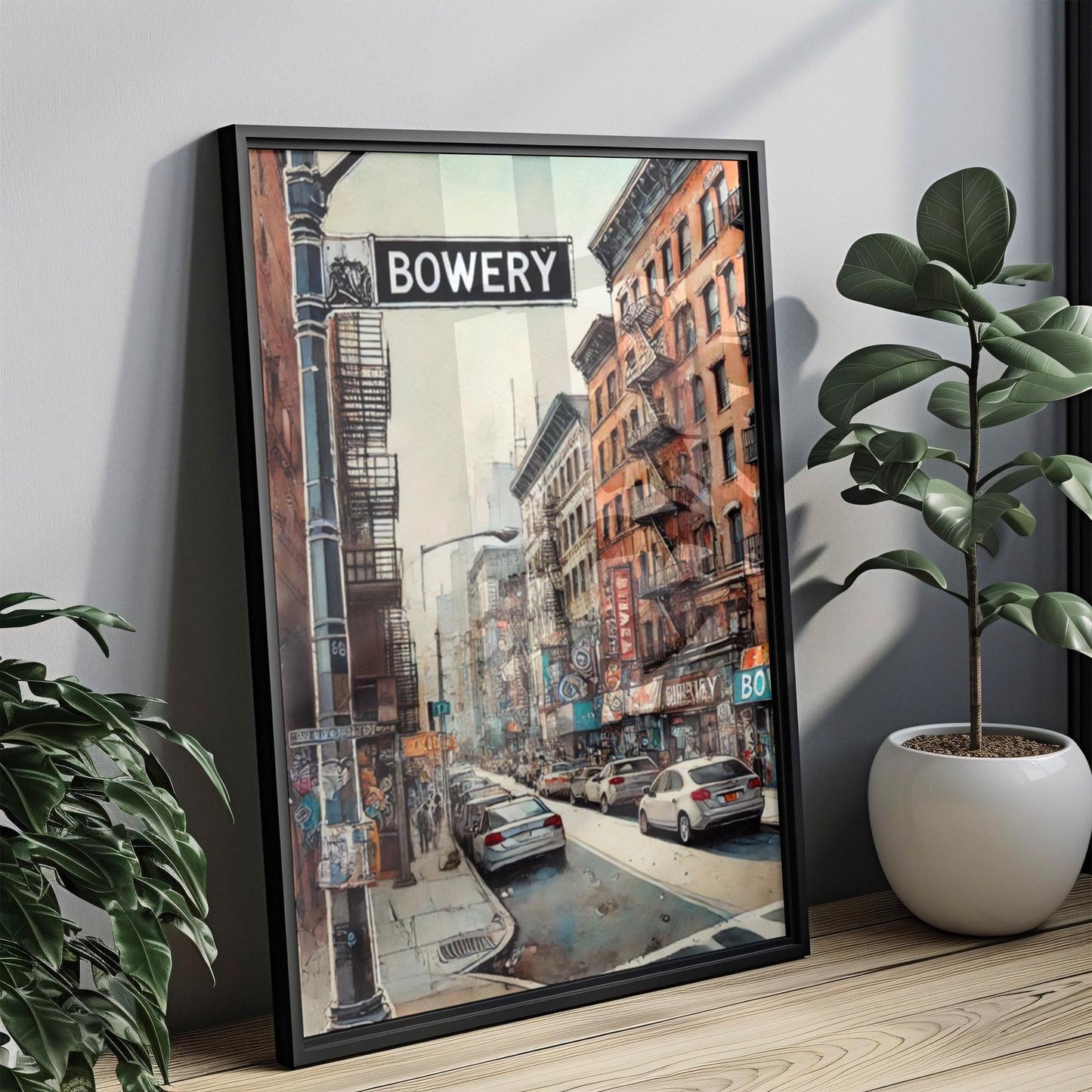 Bowery Manhattan Street Sign Print, Vintage New York City Art