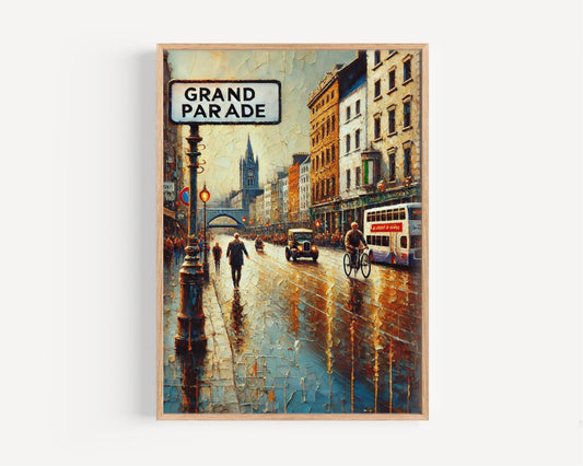 Ireland Grand Parade Wall Art Print – Cork Travel Poster, Housewarming Gift & Ireland Decor Artwork
