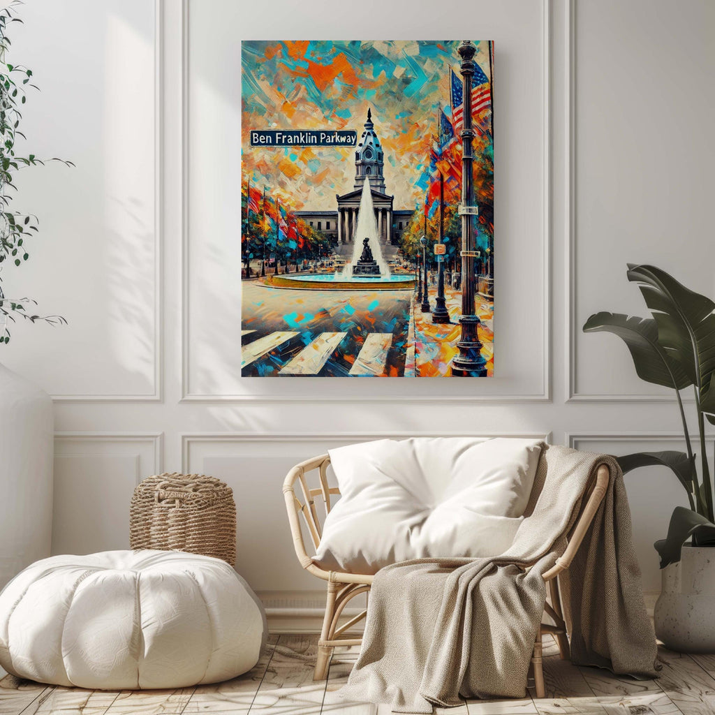 Benjamin Franklin Parkway Poster - Philadelphia, Pennsylvania, USA