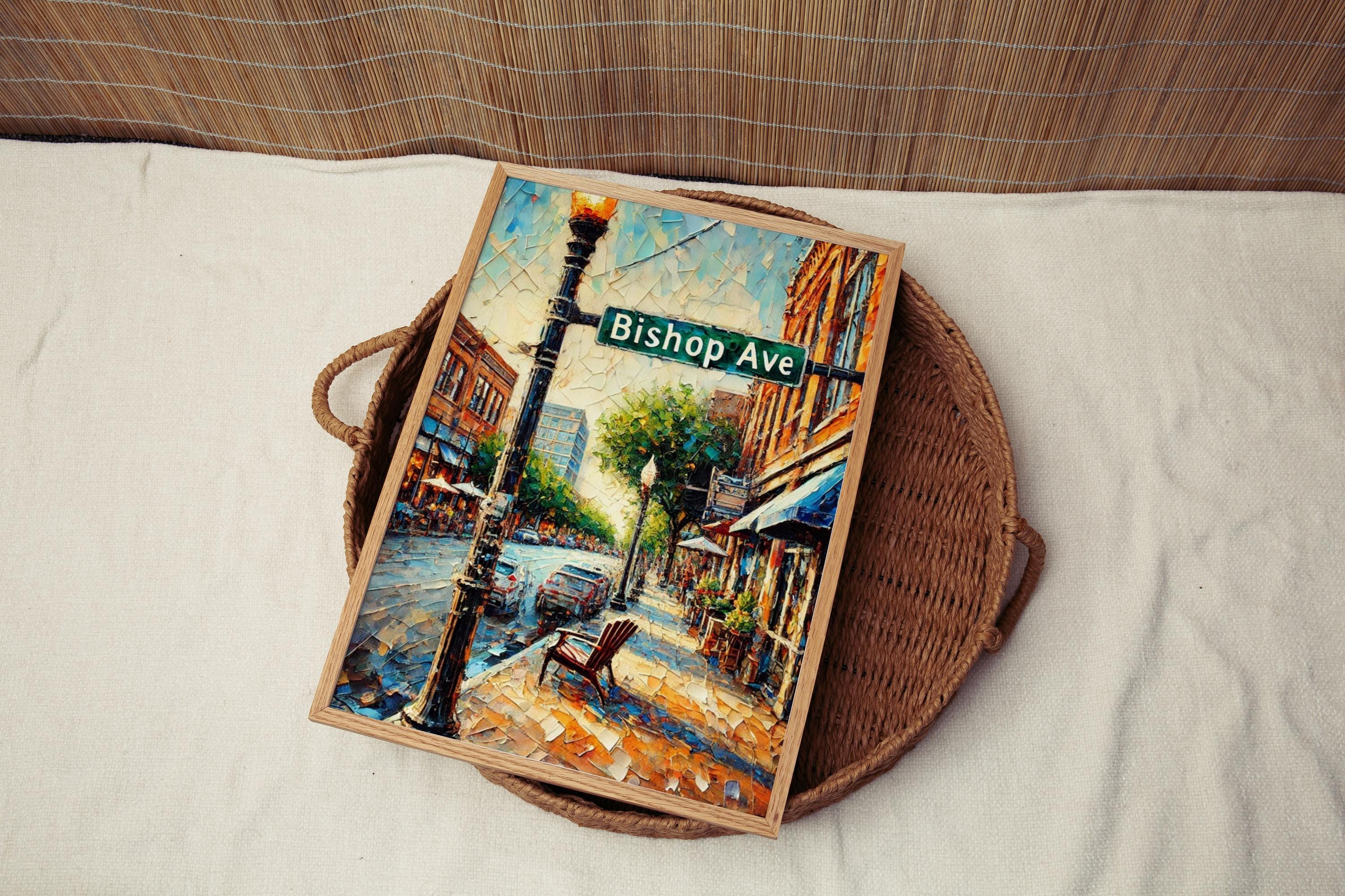 Texas Bishop Ave Wall Art Print, Dallas Travel Poster, Texas Gift, Housewarming Decor, Unique Texas Artwork, Modern Travel Wall Decor