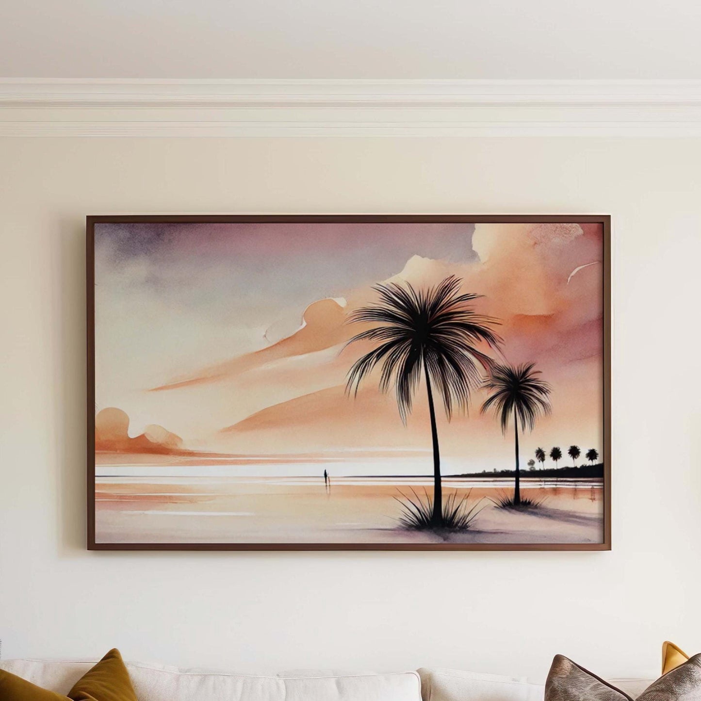 Nature Gift Palm Tree Wall Art, Beach Print, Tropical Home Decor, Housewarming & New Home Wall Art, Family Nature Illustration