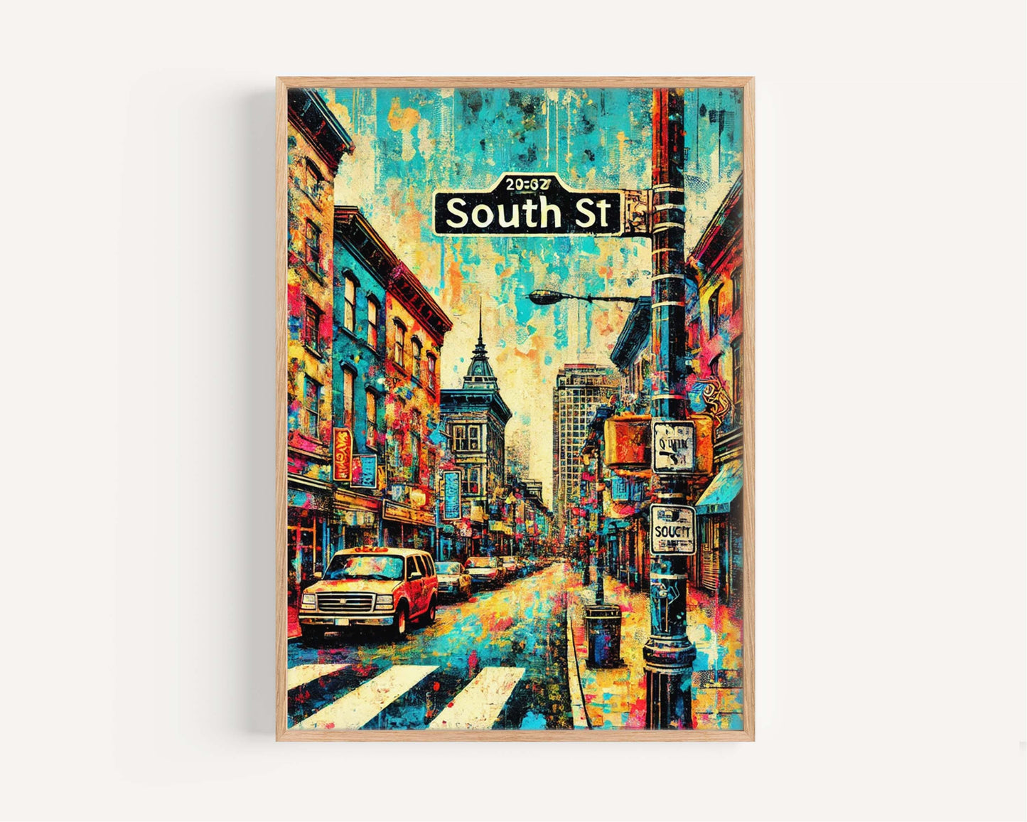 South St Print Philadelphia Wall Art, South Street Travel Poster, Philly Gift & Pennsylvania Home Decor, Housewarming Artwork