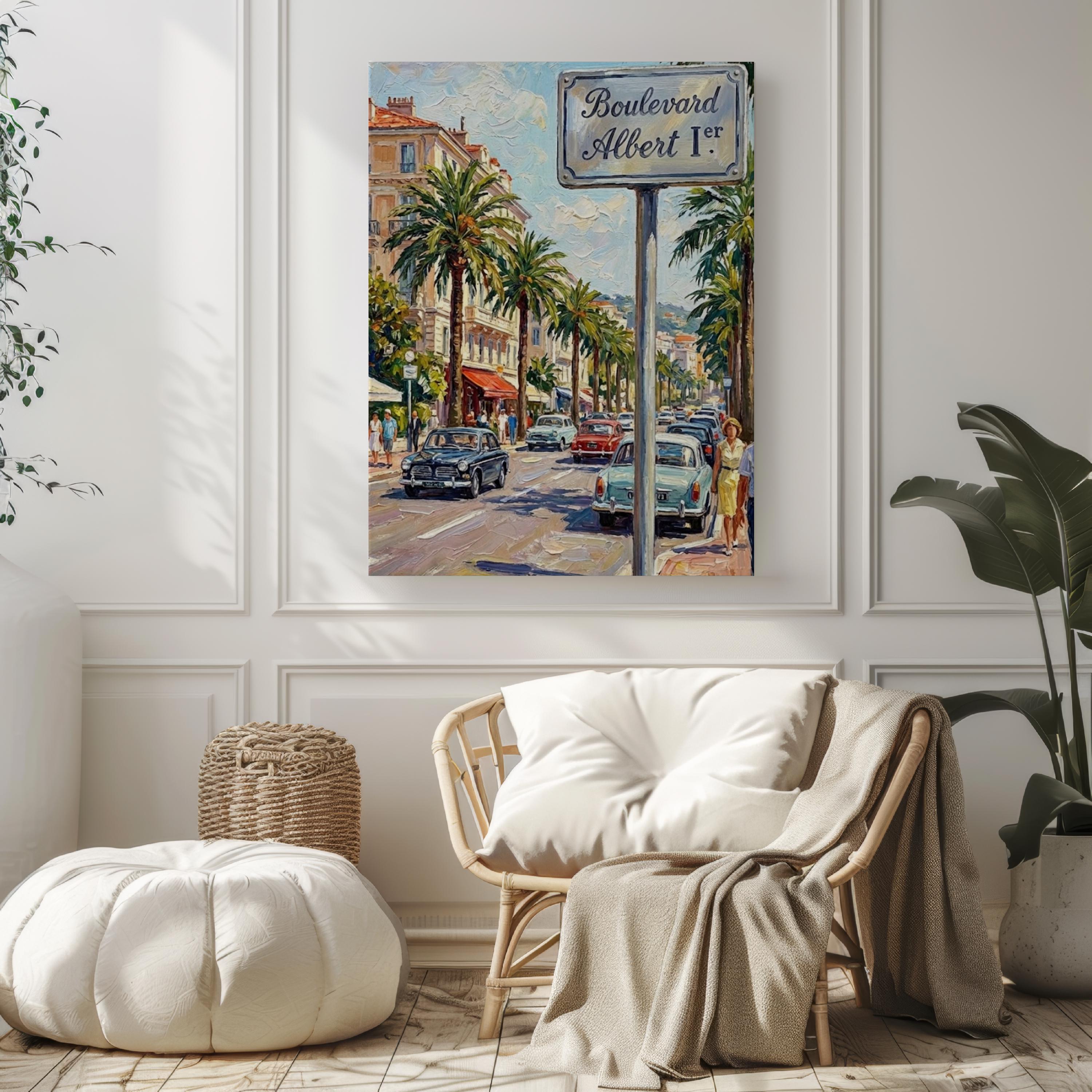 Boulevard Albert Wall Art Print: Monte Carlo Monaco Travel Poster