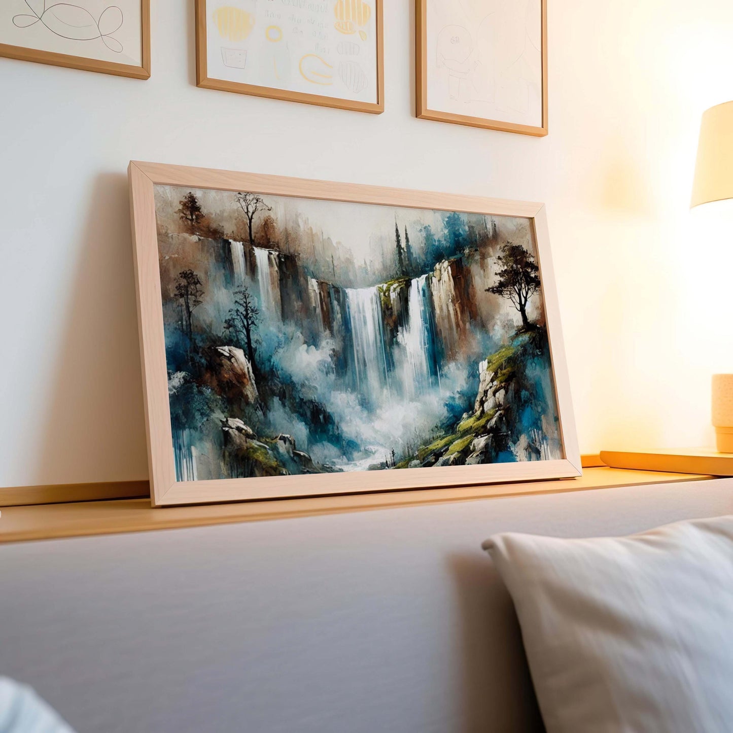 Nature Gift Waterfall Wall Art Print, Serene Stream Home Decor, New Housewarming & Family Art, Nature Lover's Decorative Poster