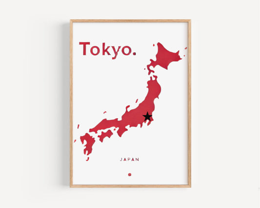 Tokyo Wall Art Print - Modern Minimalist Japan Travel Decor, Perfect Housewarming & Office Gift, College Dorm Decoration