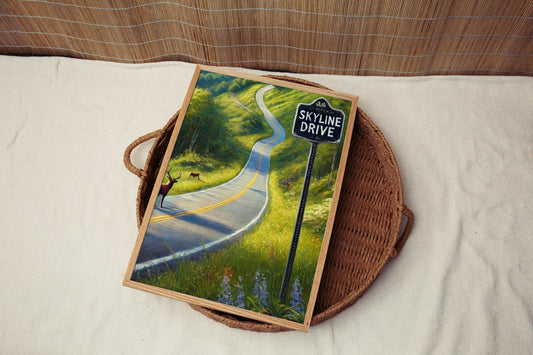 Skyline Drive Wall Art Print - Virginia Travel Poster, America Decor, Housewarming Gift, Scenic Virginia Art, Travel Wall Decor
