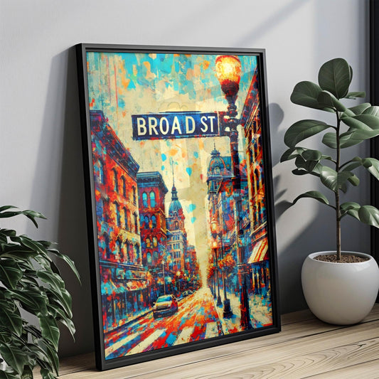 Chattanooga Broad St Wall Art Print - Tennessee Travel Poster, Housewarming Gift, Chattanooga Artwork, Broad Street Decor