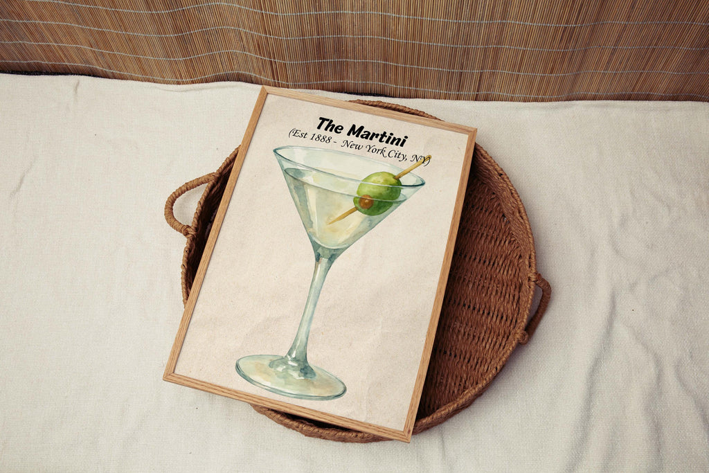 Martini Cocktail Vintage Print
