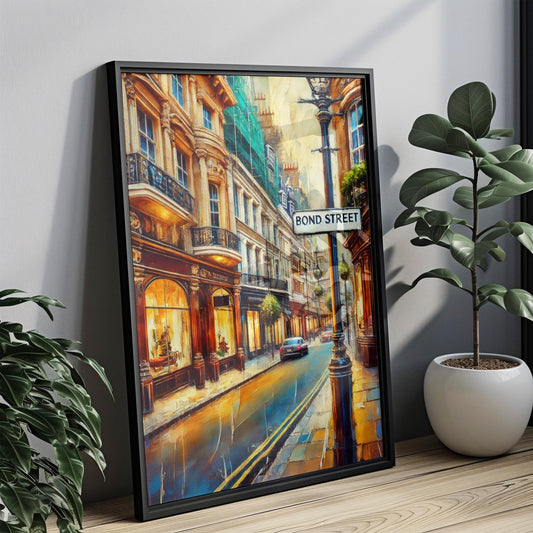 London Bond St Wall Art Print - Travel Poster, European Gift, Housewarming Decor, London Cityscape, Modern Travel Artwork