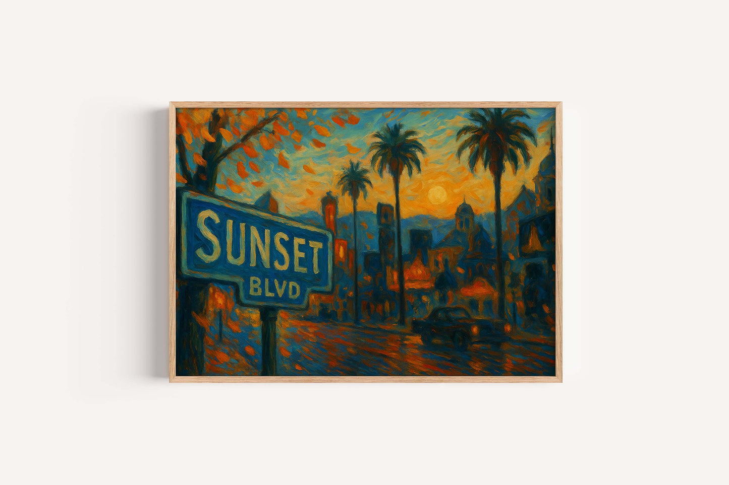 Sunset Blvd Fall Art Print – Vintage Los Angeles Scene