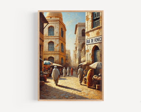 Djibouti Art, Rue de Venice Wall Decor, Djibouti City Print, Travel Souvenir, African Street Sign Art, Home Decor, Gift for Travelers