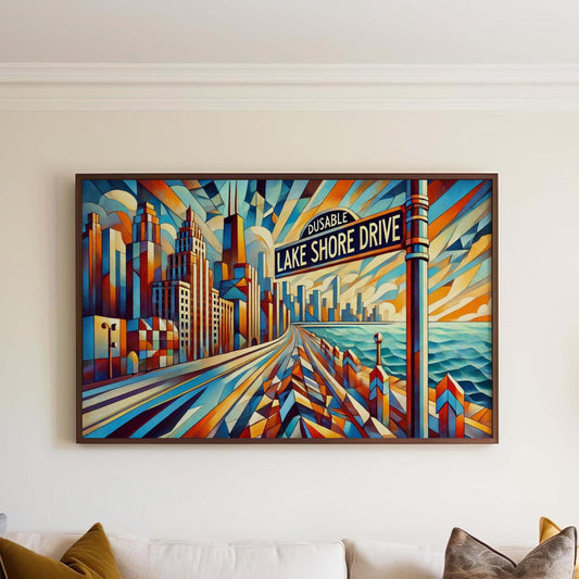 DuSable Lake Shore Wall Art Print - Chicago Travel Poster, Cityscape Decor, Perfect Housewarming & Gift Idea