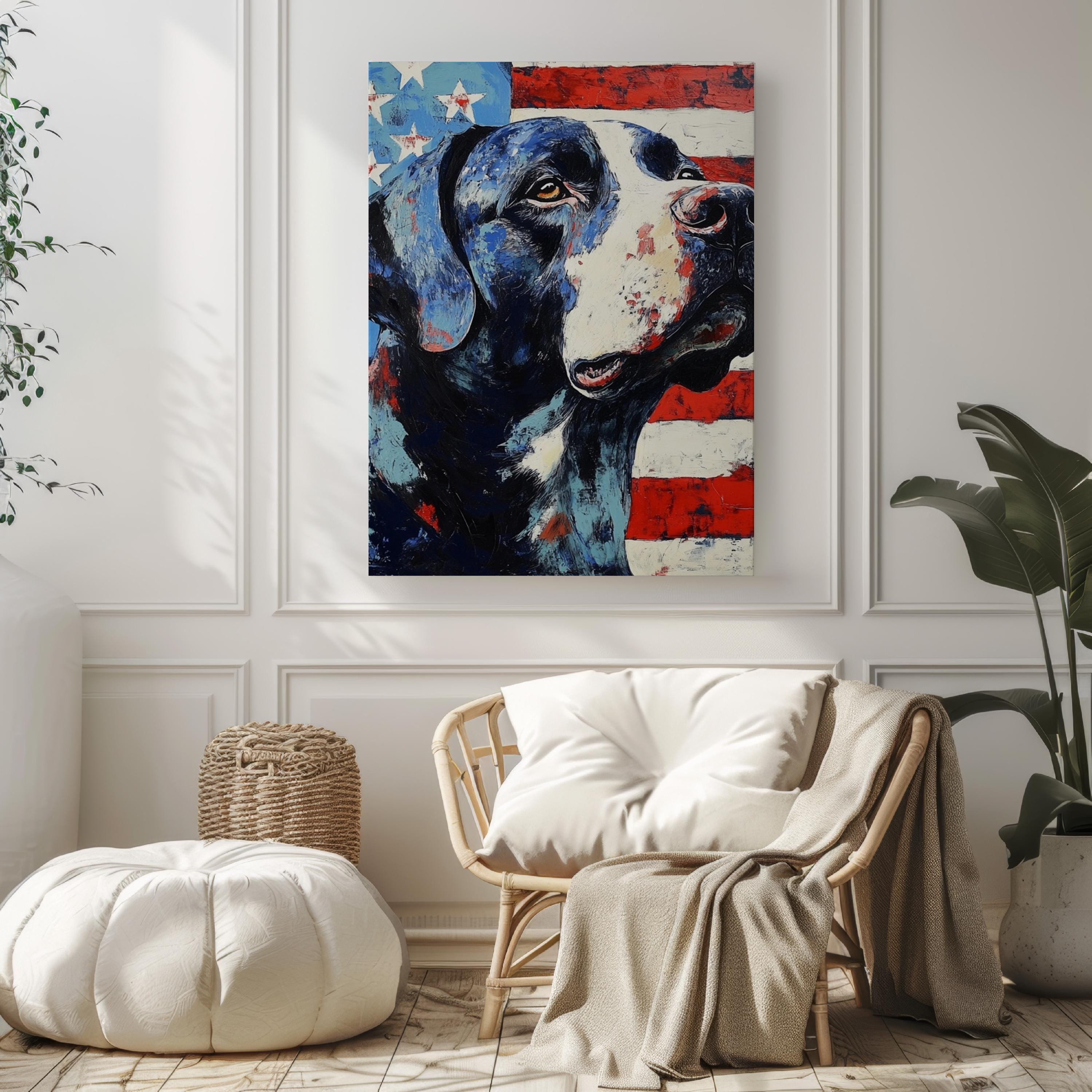 Dog Wall Art Patriotic - United States