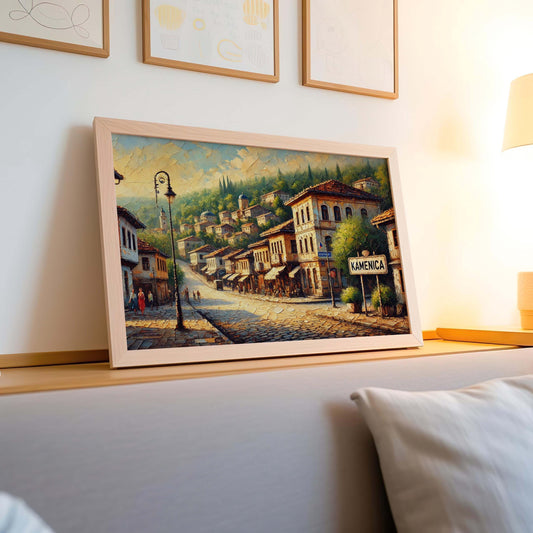 Kamenica Art Print - Kosovo City Travel Poster, European Wall Decor, Housewarming Gift, Kamenica Travel Print, Kosovo Artwork