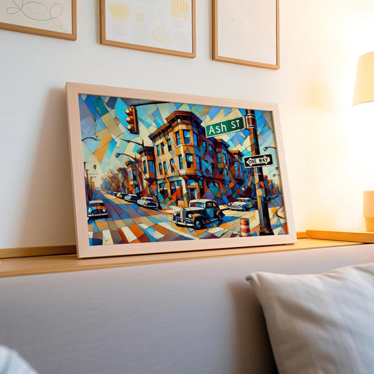 Ash Street Wall Art Print - Denver Colorado Travel Poster, Housewarming Gift, Souvenir & Colorado Art Decor