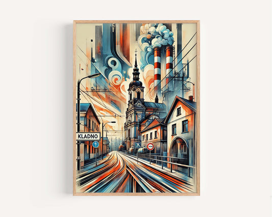 Kladno Art Print - Czech Republic City Wall Art, Travel Poster, Kladno Gift & Housewarming Decor